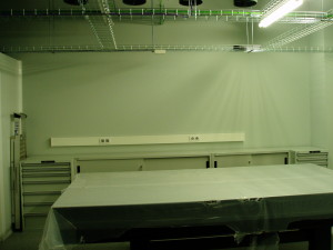 Optical table and closets in the lab